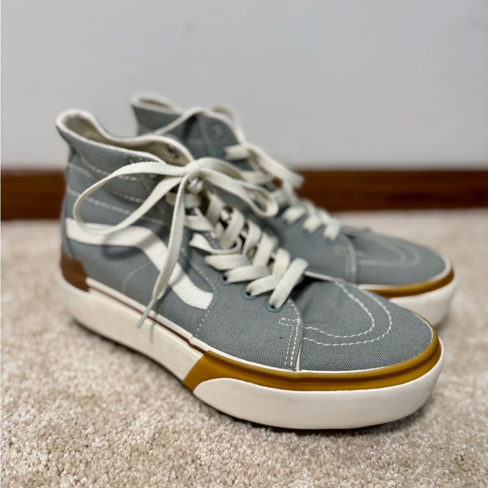 Vans Gray and White High-Top Sneakers